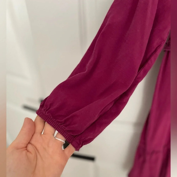 Isabel Maternity Long  Sleeve Ruffle Waist Dress - Picture 4 of 6